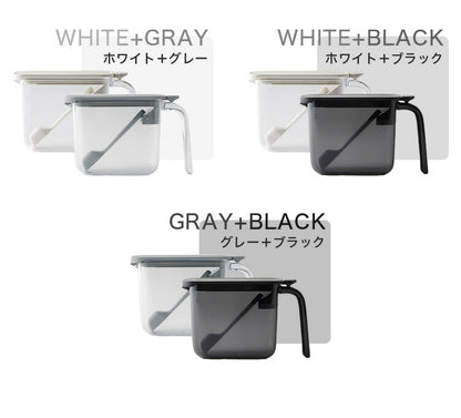 2個セット マーナ 調味料ポット スプーン付き 密閉保存容器 K736 ワンタッチ パッキン付き 調味料入れ 砂糖入れ 塩入れ キャニスター 調味料ケース ストッカー 小さじ付き キッチン収納 marna