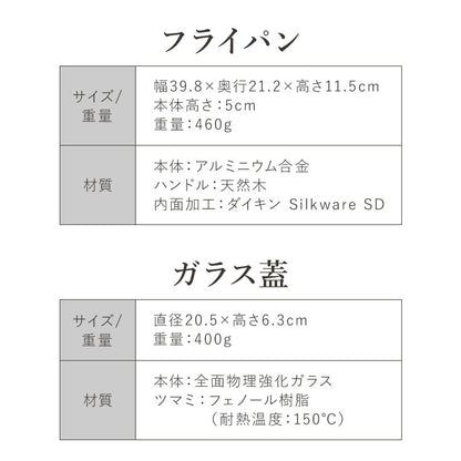 極ふかみ フライパン 蓋セット 20cm PFOAフリー 日本製 ガス火 IH対応 オール熱源 軽量 木柄 鏡面 ダイキン フッ素 焦げ付きにくい お手入れ簡単 フライパンセット 北陸アルミニウム