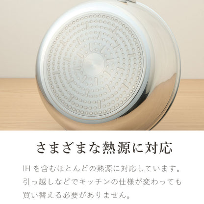 極ふかみ フライパン 蒸しプレートセット 26cm PFOAフリー 日本製 ガス火 IH対応 ディープパン オール熱源 軽量 木柄 鏡面 ダイキン フッ素 焦げ付きにくい お手入れ簡単 深型 北陸アルミニウム