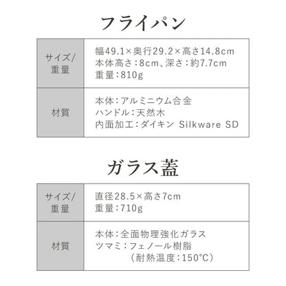 極ふかみ 炒め鍋 フライパン 蓋セット 28cm PFOAフリー 日本製 ガス火 IH対応 ディープパン 軽量 木柄 鏡面 ダイキン フッ素 焦げ付きにくい お手入れ簡単 フライパンセット 深型 北陸アルミニウム