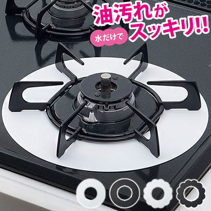 日本製 ガスコンロ保護プレート ベラスコート 黒 ブラック 白 ホワイト ガスコンロ 五徳 下 カバー コンロカバー 油ハネ ベタつき 汚れ 防止 五徳 1口 2口 コンロ 下 周り 隙間 すき間 カバー 伸晃