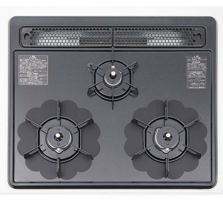 日本製 ガスコンロ保護プレート ベラスコート 黒 ブラック 白 ホワイト ガスコンロ 五徳 下 カバー コンロカバー 油ハネ ベタつき 汚れ 防止 五徳 1口 2口 コンロ 下 周り 隙間 すき間 カバー 伸晃