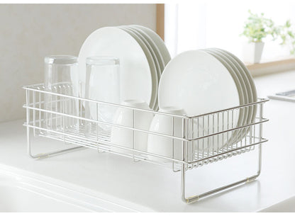 MELIS 水切りラック ワイド 吸水マットセット 幅22 奥行41.5 メリス 水切りかご ステンレス製 シンプル キッチン収納 アーネスト A-77366