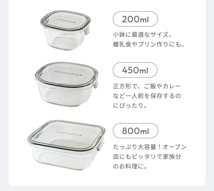 iwaki イワキ 新色 耐熱ガラス保存容器 4点セット パックアンドレンジ