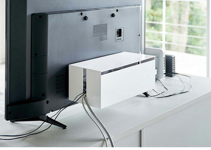 山崎実業 テレビ裏ケーブルボックス スマート smart テレビ裏 背面 ケーブル収納 電源タップ収納 コード整理 ケーブル整理 北欧 おしゃれ