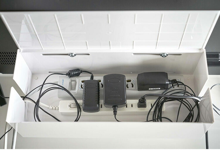 山崎実業 テレビ裏ケーブルボックス スマート smart テレビ裏 背面 ケーブル収納 電源タップ収納 コード整理 ケーブル整理 北欧 おしゃれ