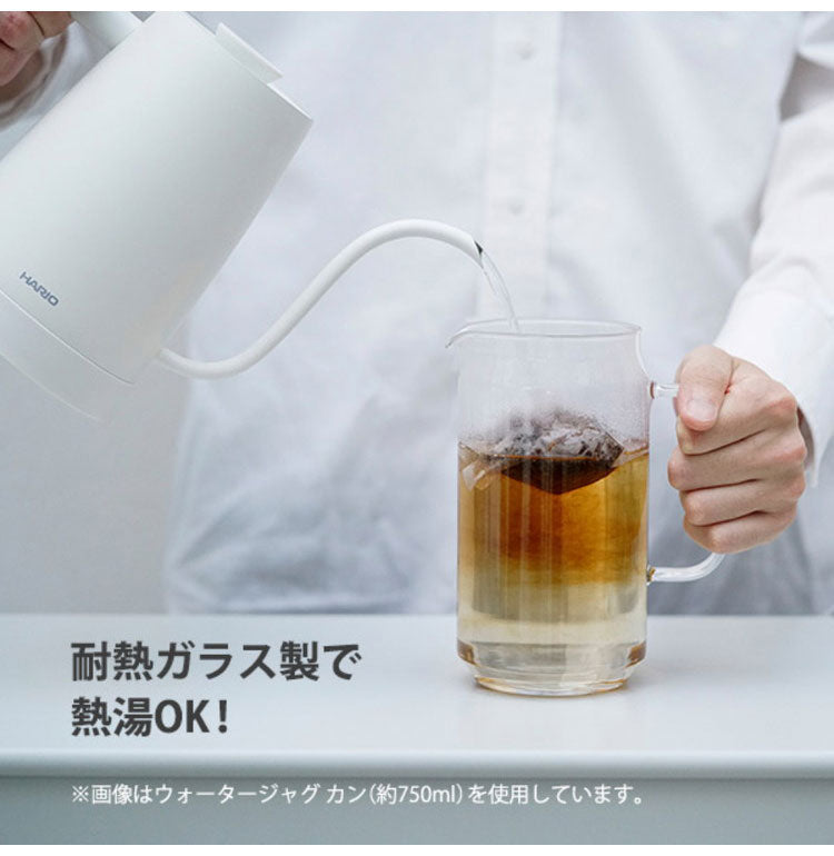 【2個セット】 HARIO ウォータージャグ 1300ml 耐熱ガラス 食洗機対応 ピッチャー ピッチャー 麦茶ポット ステンレス フタ 取っ手付き 冷水筒 冷水ポット ドアポケット 扉 熱湯OK 縦ライン おしゃれ