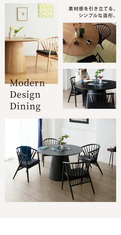 ダイニングテーブル 幅120cm 丸テーブル 単品 4人掛け 円形 4人用 ヘリンボーン柄 矢羽貼り風 おしゃれ 北欧 天然木 オーク ナチュラル ブラウン 幅120cm 一本脚 中央脚 丸 丸型 (代引不可)