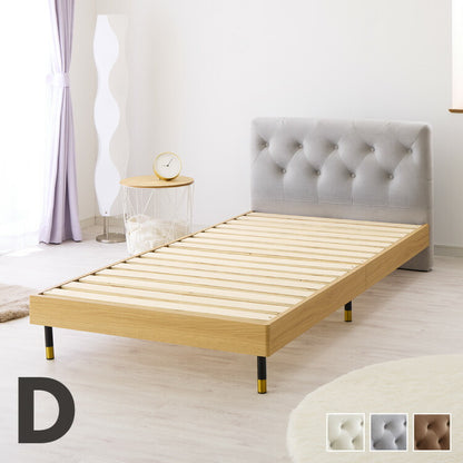 ベッドフレーム すのこベッド ベッド ダブル 背もたれ ファブリック おしゃれ 韓国インテリア 高級感 かわいい ヘッドボード すのこ フレーム スノコ ローベッド グレー 脚付き 木目調 オーク