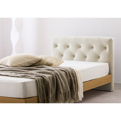 ベッドフレーム すのこベッド ベッド ダブル 背もたれ ファブリック おしゃれ 韓国インテリア 高級感 かわいい ヘッドボード すのこ フレーム スノコ ローベッド グレー 脚付き 木目調 オーク