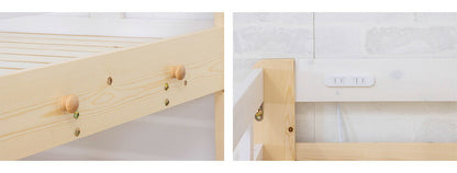 システムベッド ロフトベッド キッズベッド ロータイプ 天然木 デスクベッド キャビネット デスク ナチュラル シングル ミドルベッド 子供部屋 おしゃれ(代引不可)