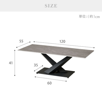 セラミック センターテーブル 幅120 奥行55 テーブル ローテーブル モダン セラミックテーブル 耐水 耐熱 白 艶消し 傷がつきにくい マット調 おしゃれ グレー(代引不可)