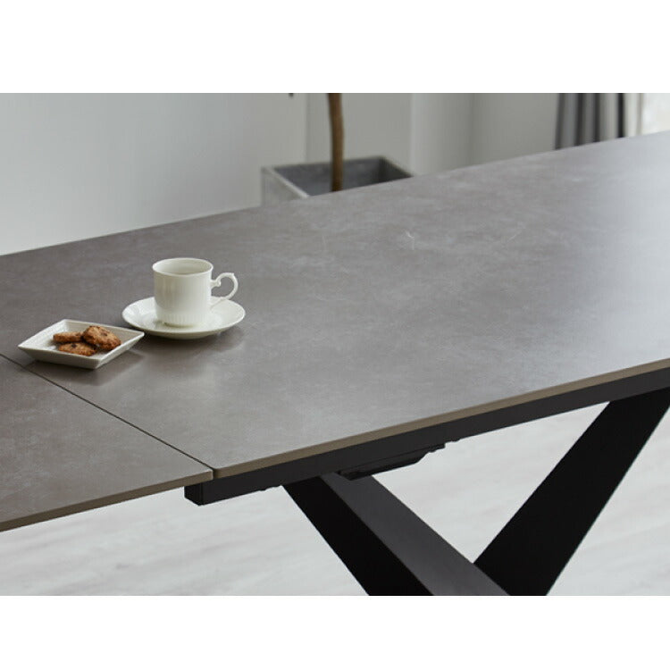 セラミック ダイニングテーブル 片側伸長式 幅140~幅180 セラミックテーブル 伸縮 おしゃれ モダン シンプル 拡張テーブル 4人用 6人用 4~6人 大理石調 石目調 ダイニング テーブル グレー 北欧(代引不可)