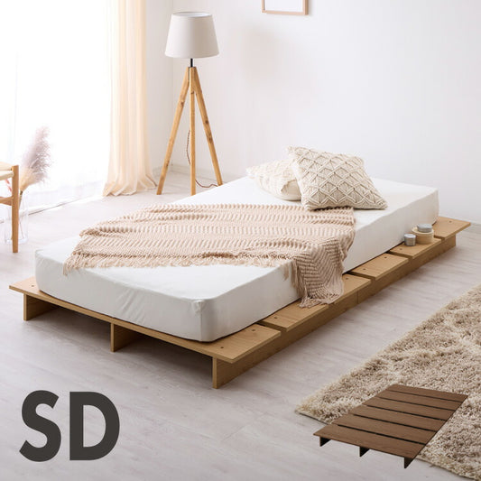 ベッドフレーム ロータイプ フロアベッド セミダブル すのこベッド おしゃれ 韓国インテリア 北欧 すのこ 脚付き 一人暮らし 木目調 低床 かわいい 和モダン コンパクト ステージベッド 可愛い ベット