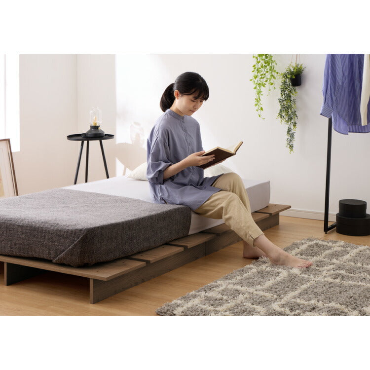 ベッドフレーム ロータイプ フロアベッド セミシングル すのこベッド おしゃれ 韓国インテリア 北欧 すのこ 脚付き 一人暮らし 木目調 低床 かわいい 和モダン コンパクト ステージベッド 可愛い