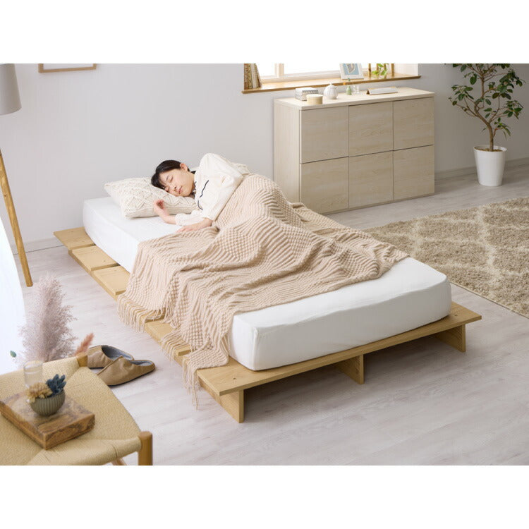 ベッドフレーム ロータイプ フロアベッド シングル すのこベッド おしゃれ 韓国インテリア 北欧 すのこ 脚付き 一人暮らし 木目調 低床 かわいい 和モダン コンパクト ステージベッド 可愛い ベット