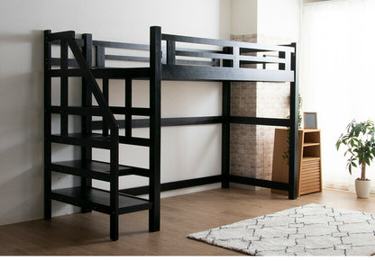 ロフトベッド システムベッド シングル ベッド 子供用 大人用 子供部屋 階段 木製ベッド すのこ ベッド 天然木 パイン材 コンパクト 北欧 おしゃれ ゲストハウス(代引不可)