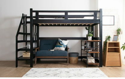 ロフトベッド システムベッド シングル ベッド 子供用 大人用 子供部屋 階段 木製ベッド すのこ ベッド 天然木 パイン材 コンパクト 北欧 おしゃれ ゲストハウス(代引不可)