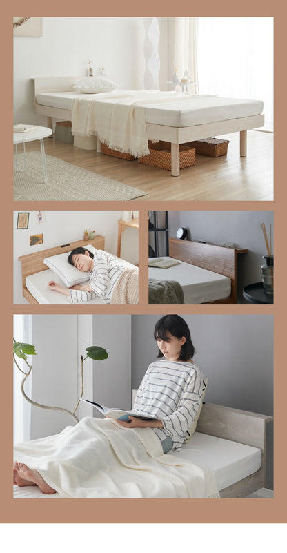 マットレス付き ベッド すのこベッド シングル ベッドフレーム 宮付き 宮棚 ボンネルコイル 棚付き ヘッドボード 2口コンセント付き メラミン 収納ベッド シングルベッド