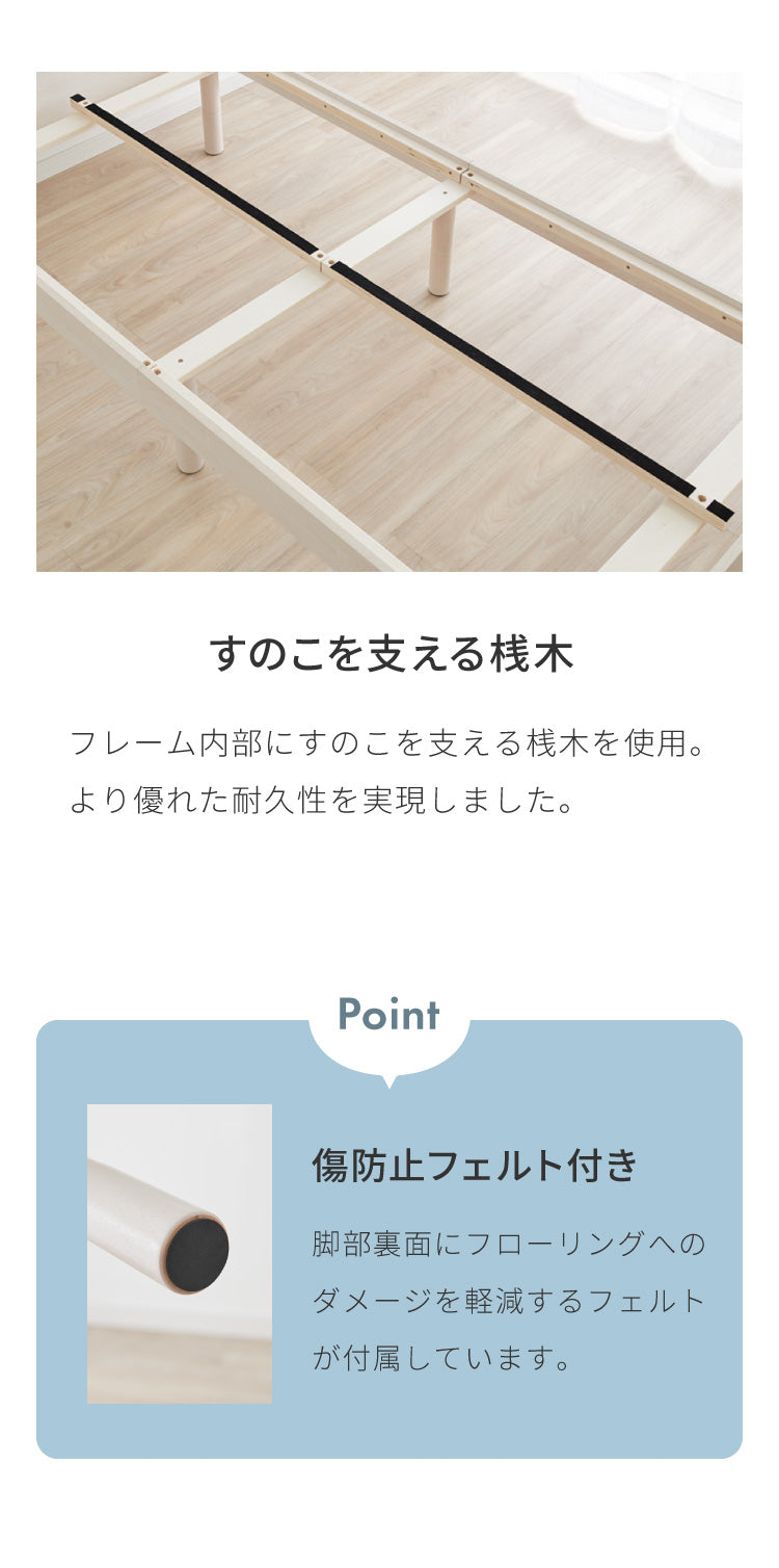 ベッド すのこベッド ダブル メラミン 宮棚 2口コンセント付き ベッドフレーム すのこベッド すのこベット ベット ベットフレーム フレーム コンセント 宮付き 木製 宮棚 宮 北欧【送料無料】