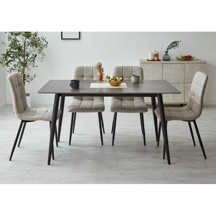 セラミック ダイニングテーブルセット 幅140 ダイニング5点セット 4人掛け テーブル モダン ダイニング 耐水 耐熱 白 艶消し 傷がつきにくい おしゃれ(代引不可)