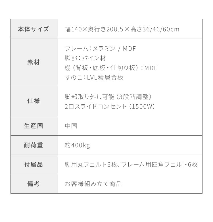 ベッド すのこベッド ダブル メラミン 宮棚 2口コンセント付き ベッドフレーム すのこベッド すのこベット ベット ベットフレーム フレーム コンセント 宮付き 木製 宮棚 宮 北欧【送料無料】