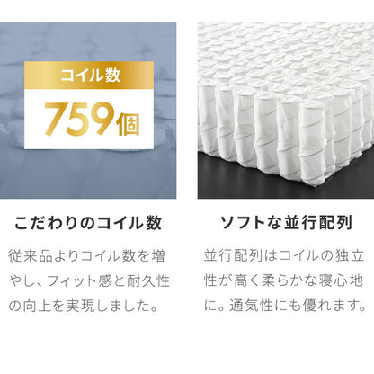 マットレス付き ベッド セット すのこベッド ダブル ポケットコイル ベッドフレーム 宮付き 宮棚 棚付き ヘッドボード 2口コンセント付き 天然目 収納 ダブルベッド 木製 脚付きベッド 高さ調節