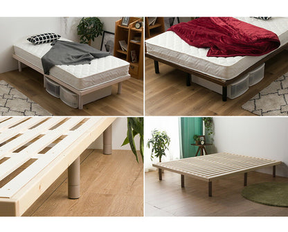 すのこベッド Q クイーン パイン材 シングル 単品 ベッド フレームのみ 4段階高さ調節 天然木 木製 フレーム すのこ ベッド ベット すのこベット ローベットウレタン塗装 おしゃれ 北欧 ロー ハイ(代引不可)