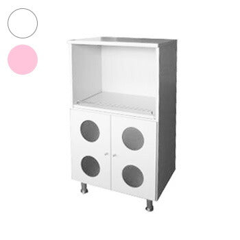 カジュアルミニ レンジ台 幅59×奥行42×高さ101cm 下部アジャスター付 国産 完成品 キッチン 台所 収納 アイボリー ピンク