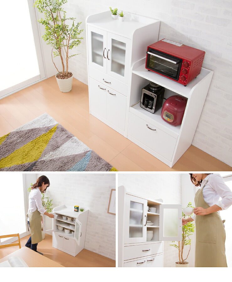 日本製 完成品 レンジ台 スライド棚 幅58cm 大型レンジ対応 奥行40cm 高さ90.5cm キッチン 台所 収納 スライド棚 コンセント付 ホワイト グリーン 白 緑(代引不可)