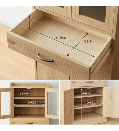 日本製 食器棚 完成品 食器棚 ロータイプ 幅60cm 高さ120 稼働棚 ミスト扉 スリム キャビネット 国産 コンパクト ガラス扉 一人暮らし カップボード キッチン 台所 収納 オーク 木製 おしゃれ(代引不可)