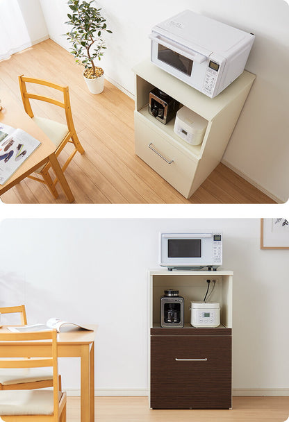 日本製 キッチンカウンター 幅60cm 完成品 2色 幅60cm かわいい 北欧 おしゃれ ワイド コンセント付 キャスター付き 大型レンジ対応 キッチンカウンター 食器棚 一人暮らし(代引不可)