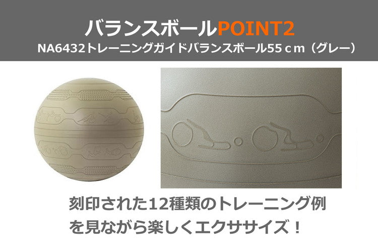 NAMALA バランスボール ガイド付き 55cm ヨガ ストレッチ エクササイズ 体操 運動 スポーツ ヨーガ ピラティス 初心者 瞑想 ビギナー おしゃれ 体操 ウェア トレーニング ナマラ(代引不可)