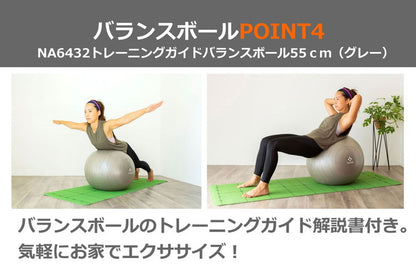 NAMALA バランスボール ガイド付き 55cm ヨガ ストレッチ エクササイズ 体操 運動 スポーツ ヨーガ ピラティス 初心者 瞑想 ビギナー おしゃれ 体操 ウェア トレーニング ナマラ(代引不可)