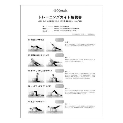 NAMALA バランスボール ガイド付き 55cm ヨガ ストレッチ エクササイズ 体操 運動 スポーツ ヨーガ ピラティス 初心者 瞑想 ビギナー おしゃれ 体操 ウェア トレーニング ナマラ(代引不可)