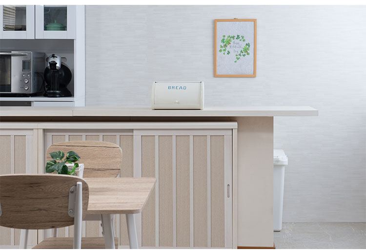 Tatis 幅120.5cm 奥行30cm 高さ86.5cm 天然木桐材の格子引戸キャビネット カウンター下収納 キッチン収納 ホワイト 日本製 国産 完成品 木製 桐 収納家具 チェスト タンス リビング収納 インテリア(代引不可)