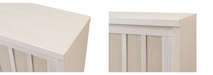 Tatis 幅120.5cm 奥行30cm 高さ86.5cm 天然木桐材の格子引戸キャビネット カウンター下収納 キッチン収納 ホワイト 日本製 国産 完成品 木製 桐 収納家具 チェスト タンス リビング収納 インテリア(代引不可)