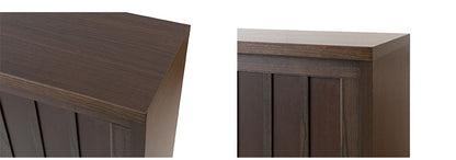 Tatis 幅120.5cm 奥行30cm 高さ86.5cm 天然木桐材の格子引戸キャビネット カウンター下収納 キッチン収納 ブラウン 日本製 国産 完成品 木製 桐 収納家具 チェスト タンス リビング収納 インテリア(代引不可)