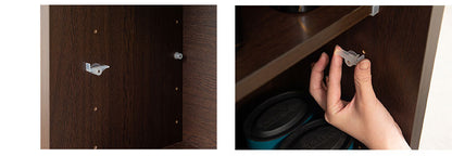 Tatis 幅120.5cm 奥行30cm 高さ86.5cm 天然木桐材の格子ガラス引戸キャビネット カウンター下収納 キッチン収納 ブラウン 日本製 国産 完成品 木製 桐 収納家具 チェスト タンス リビング収納(代引不可)