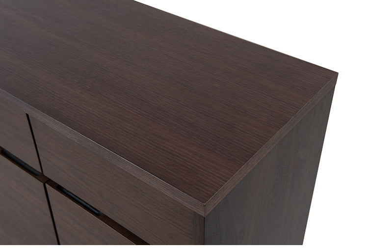 ANGRY 幅115.5 奥行40.5 高さ75.5 リビングボード キャビネット ダークブラウン 完成品 ウォールナット材 ウォールナット モダン リビング 和 間仕切り 背面化粧仕上げ 仕切り カトラリー(代引不可)