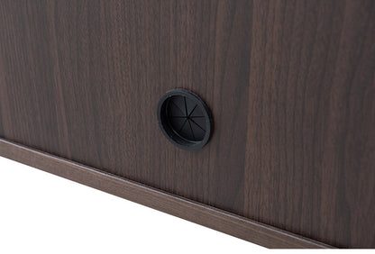 ANGRY 幅115.5 奥行40.5 高さ75.5 リビングボード キャビネット ダークブラウン 完成品 ウォールナット材 ウォールナット モダン リビング 和 間仕切り 背面化粧仕上げ 仕切り カトラリー(代引不可)