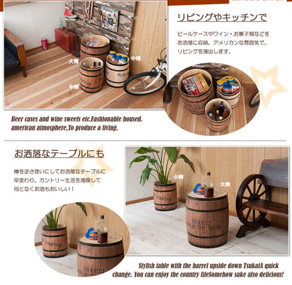 日本製 収納 タル 幅42cm 高さ67cm ナチュラル 樽 天然木 トイレラック プランター 傘立て 檜 ヒノキ 収納ボックス おしゃれ 北欧(代引不可)