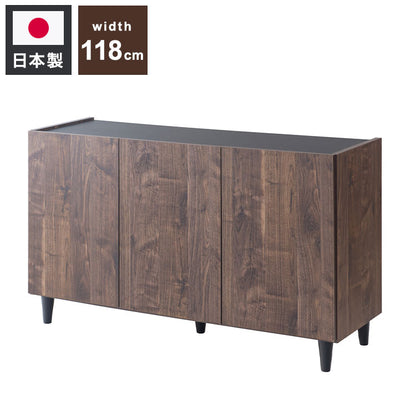 BRASH BR 西海岸の風薫る お洒落なヴィンテージリビングキャビネット 幅118 奥行39 高さ68.5 キャビネット ブラウン 完成品 日本製 ヴィンテージ 木製 収納棚 リビング 収納 おしゃれ(代引不可)