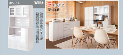 Calm カップボード 幅90 ダークブラウン キッチンカウンター キッチンボード 食器棚 大容量 電子レンジ対応 ガラス おしゃれ 北欧 収納(代引不可)