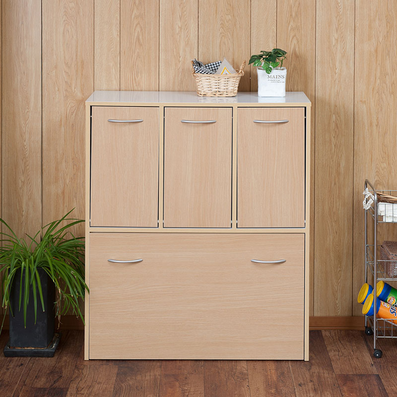 Neat 5分割 ダストボックス ナチュラル 木製 幅80.5 アンティーク ゴミ箱 スリム 五分割 おしゃれ ごみいれ くず入れ 収納 大容量(代引不可)