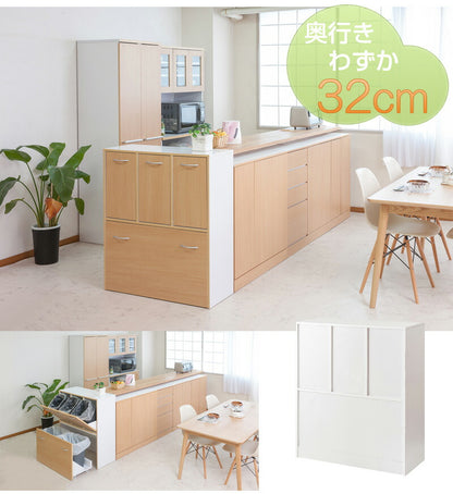 Neat 5分割 ダストボックス ナチュラル 木製 幅80.5 アンティーク ゴミ箱 スリム 五分割 おしゃれ ごみいれ くず入れ 収納 大容量(代引不可)