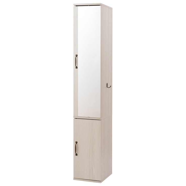 ミラー付き スリム ランドリーラック 幅27 ホワイト アンティーク 収納 チェスト たんす 姿見 おしゃれ すきま収納 鏡付き 北欧 大容量(代引不可)