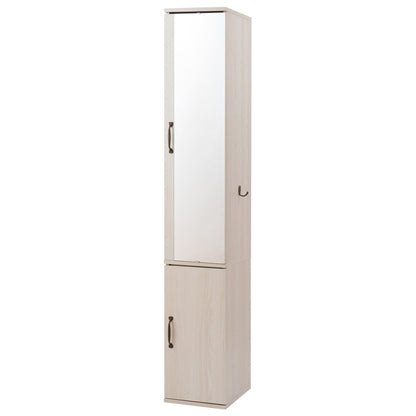 ミラー付き スリム ランドリーラック 幅27 ホワイト アンティーク 収納 チェスト たんす 姿見 おしゃれ すきま収納 鏡付き 北欧 大容量(代引不可)