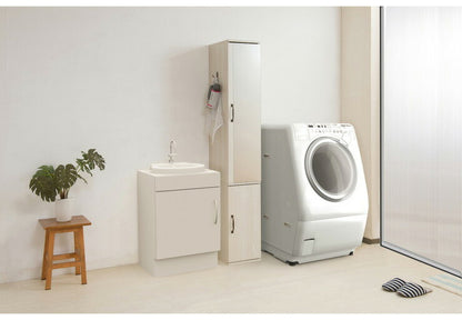 ミラー付き スリム ランドリーラック 幅27 ホワイト アンティーク 収納 チェスト たんす 姿見 おしゃれ すきま収納 鏡付き 北欧 大容量(代引不可)