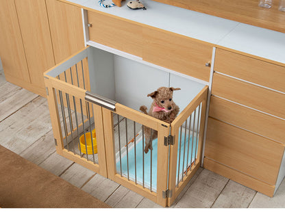 Neat 折りたたみ式ペットゲージ ナチュラル 引き戸収納庫付き 犬 猫 ゲージ ペット ケージ ペットケージ 小屋 サークル ゲージ サークルケージ キャットケージ 室内 犬小屋(代引不可)